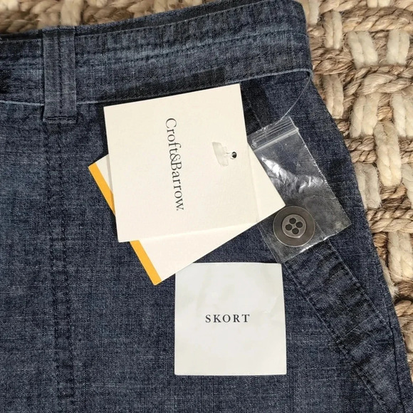 NWT Croft & Barrow Blue Cotton Mini Skort - Picture 2 of 7